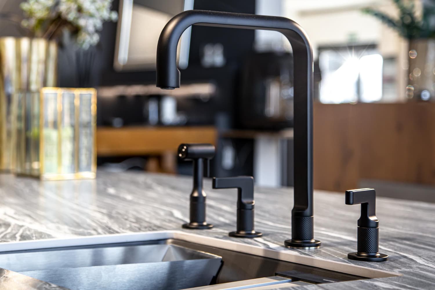 Modern kitchen faucet installation